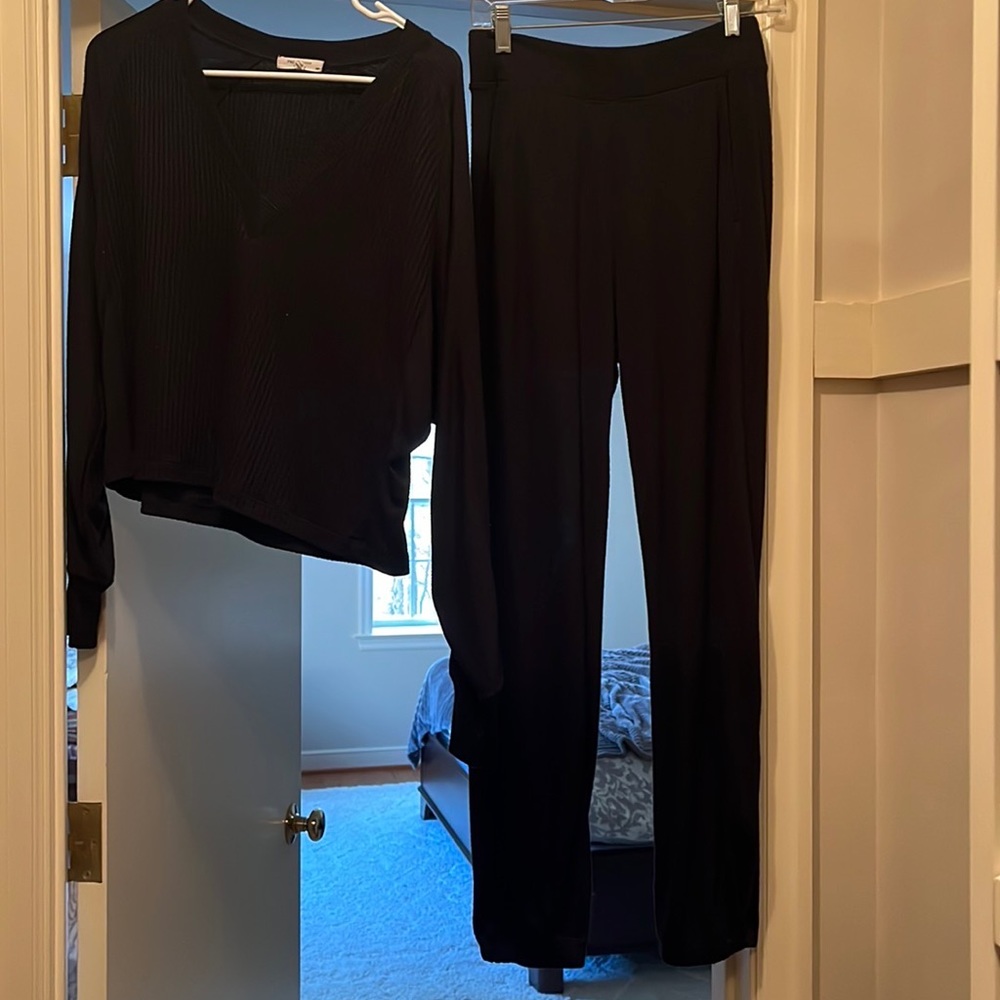 Rag & Bone the knit jogger pant and top.
